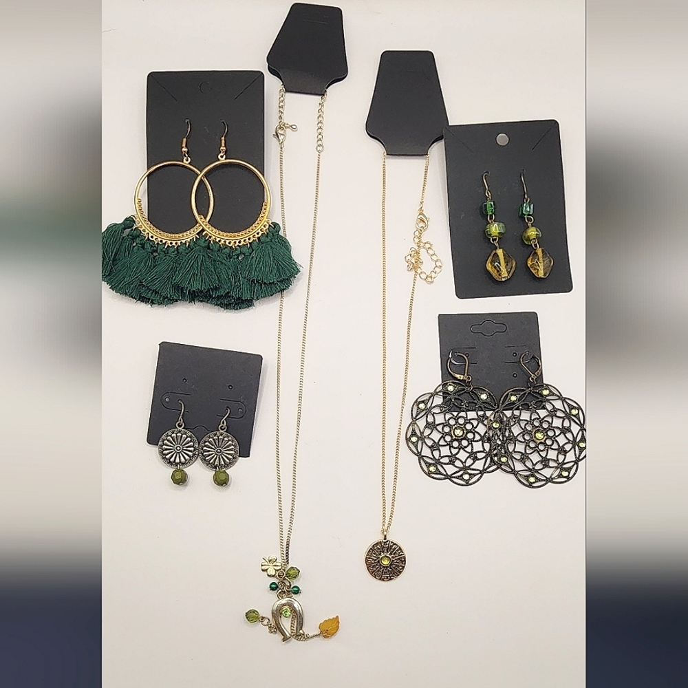 Jewelry Lot - 6 piece set - Green Theme